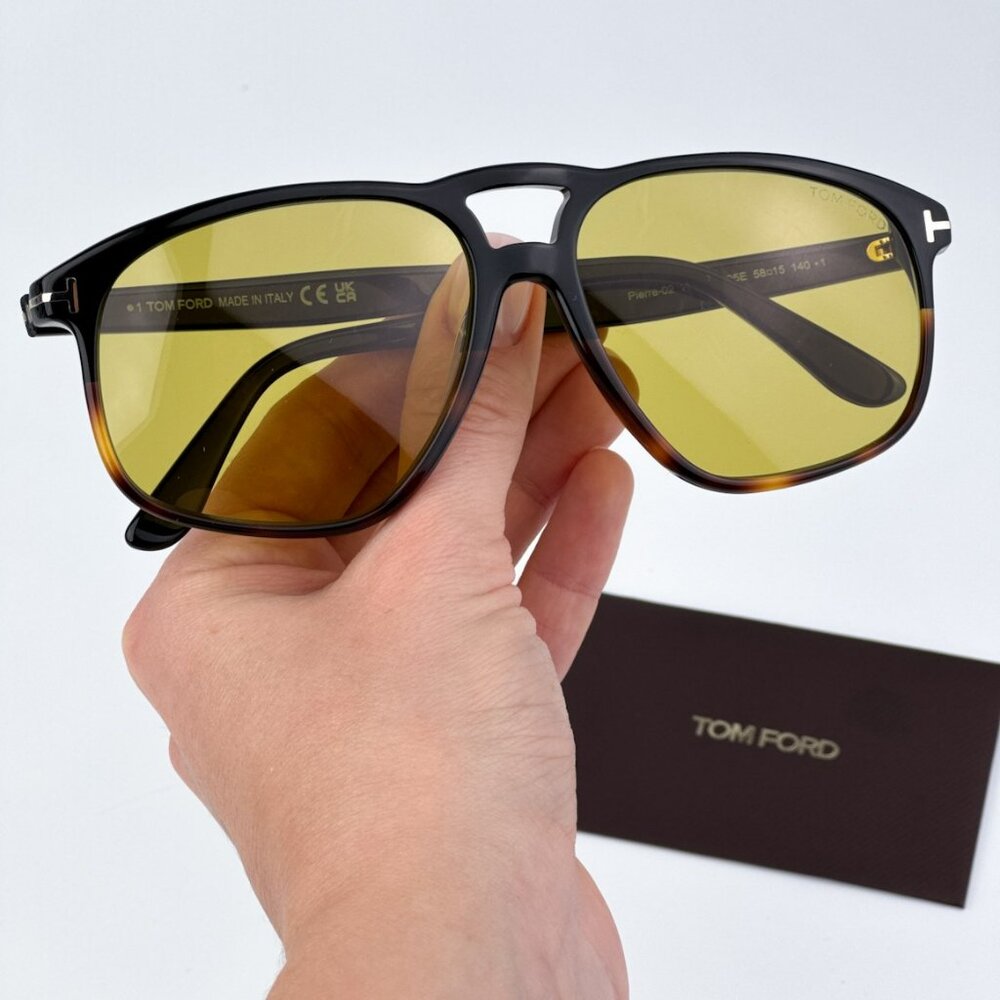 Tom Ford FT1000/S 05E PIERRE-02 BRAND NEW Sunglasses Black Brown Square Unisex